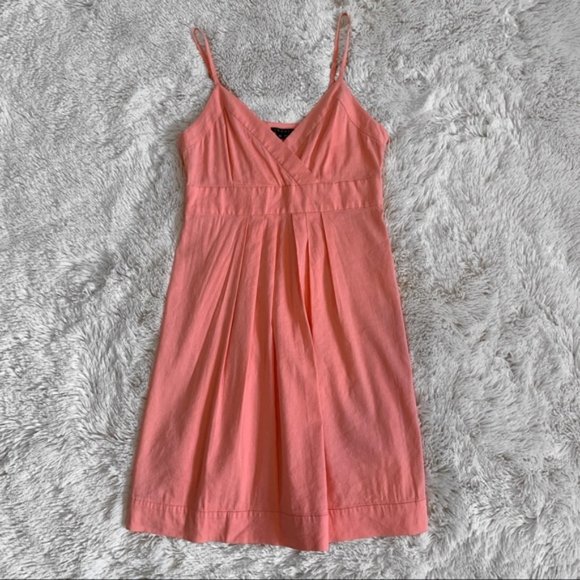 Theory "Miga" Pink Linen Spaghetti Strap Dress - Picture 1 of 8